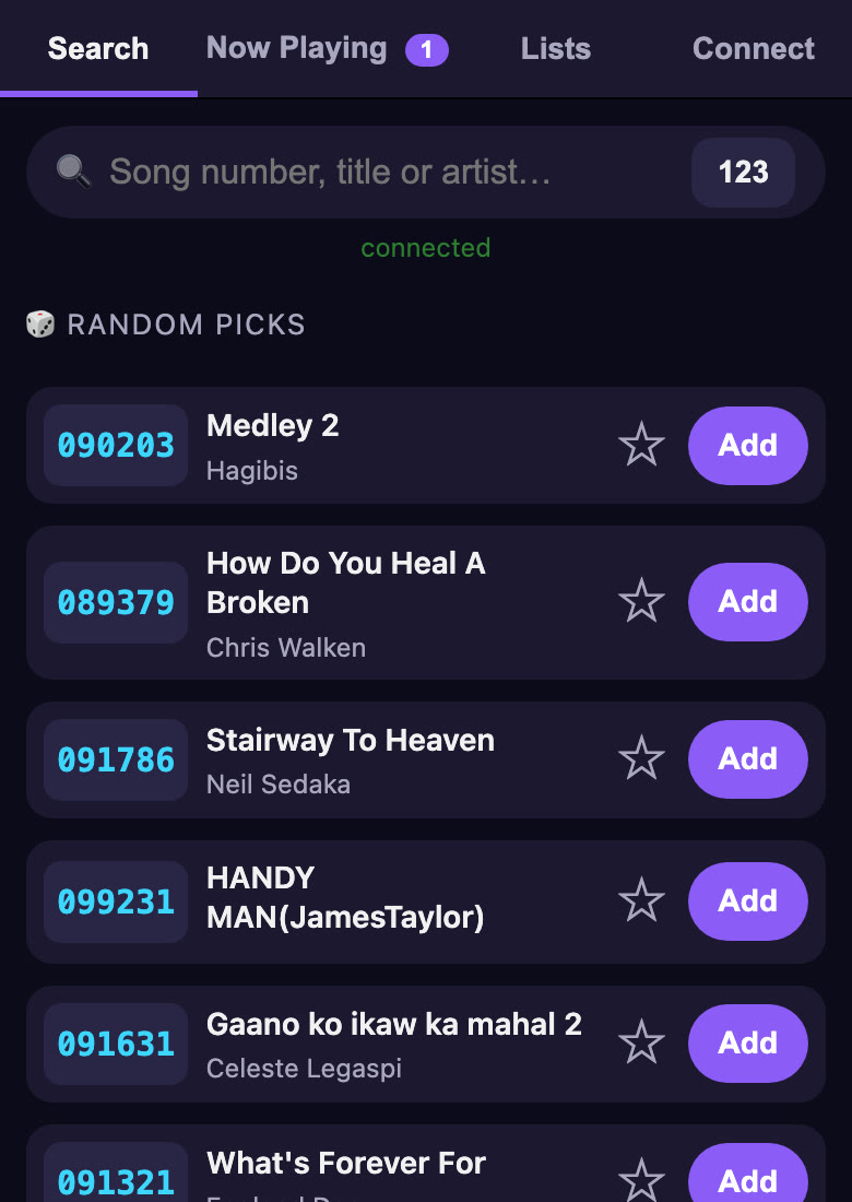 Queue songs from your phone by scanning a QR code